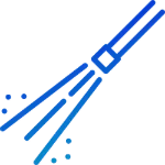 Icon depicting a power washer spraying water, suggesting roof cleaning services.